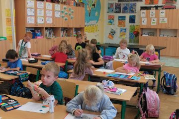 Prvňáčci z 1.A  a jejich 1.měsíc ve škole