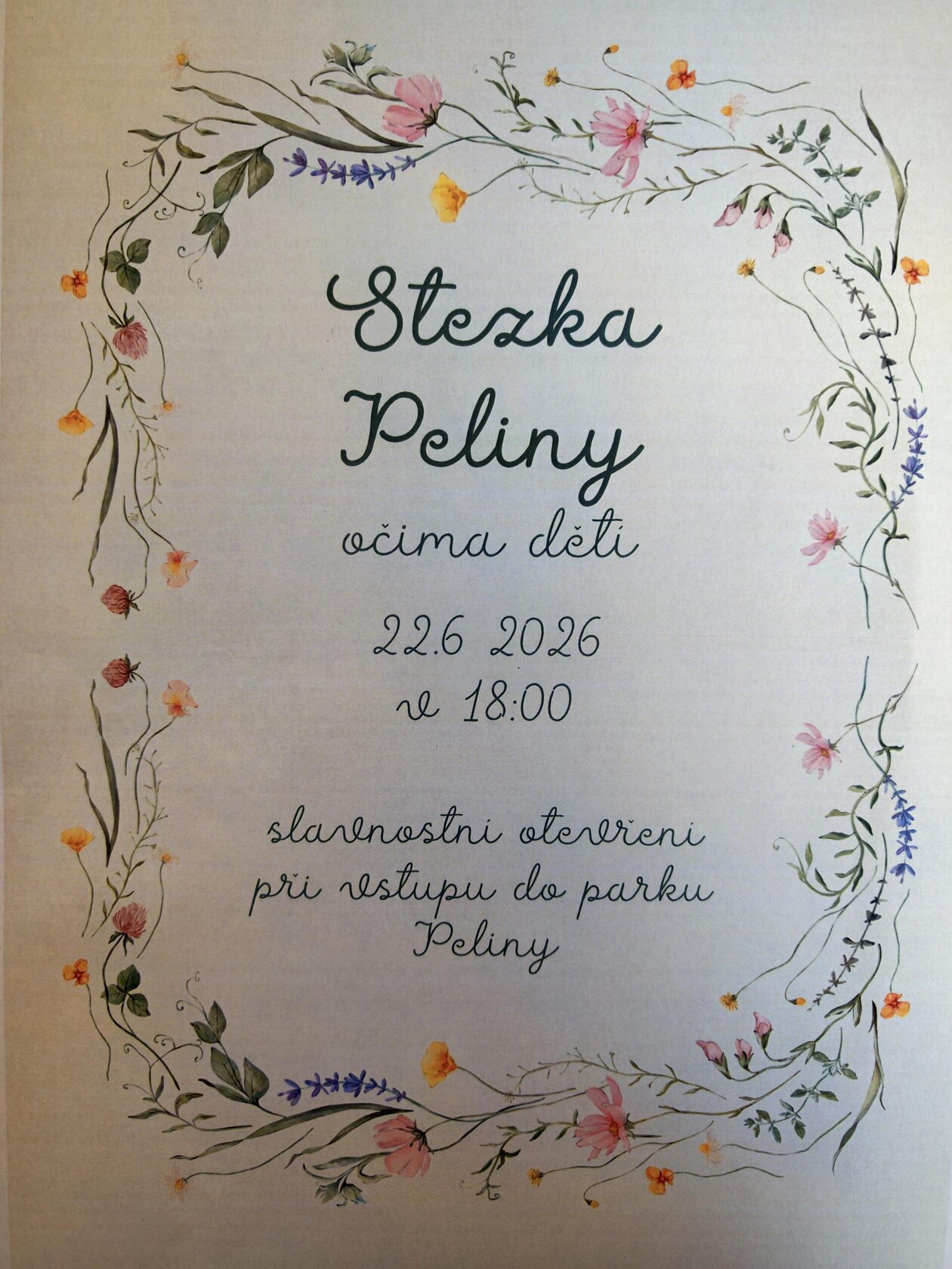 Slavnostní otevření Naučné stezky Peliny očima dětí